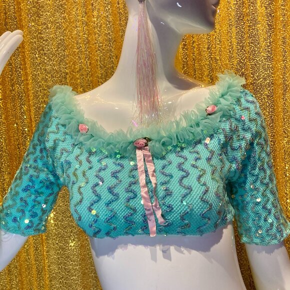 SOLD Vtg 60s go go burlesque dance rave festival circus costume fringe sequin - Picture 2 of 9